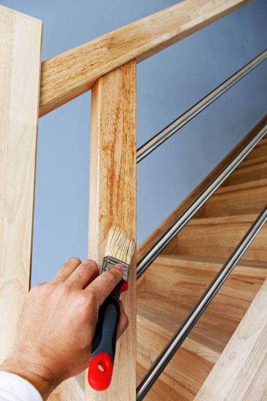 Stair Railing Staining