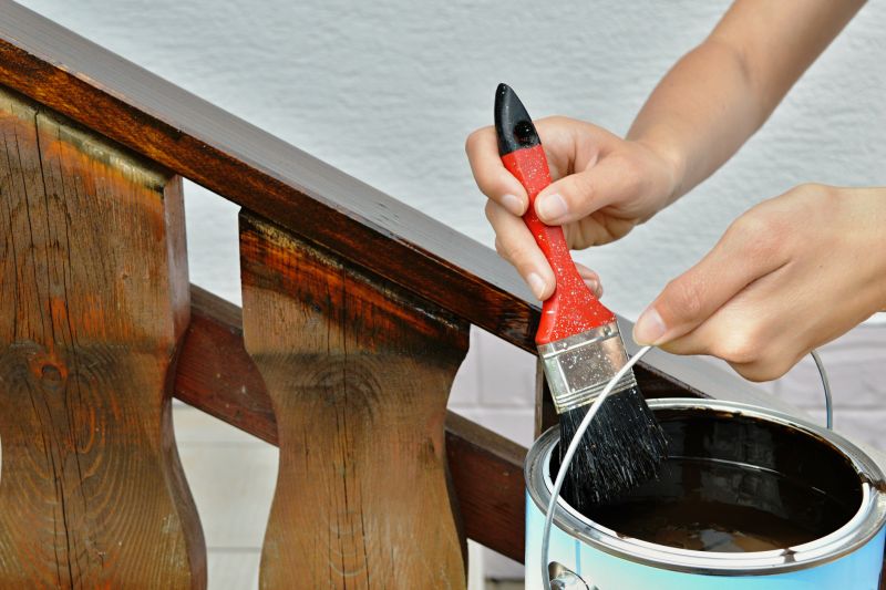 Stair Railing Stain Application